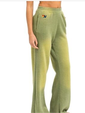 NWT AVIATOR NATION ESSENTIAL WIDE LEG FADED ARMY